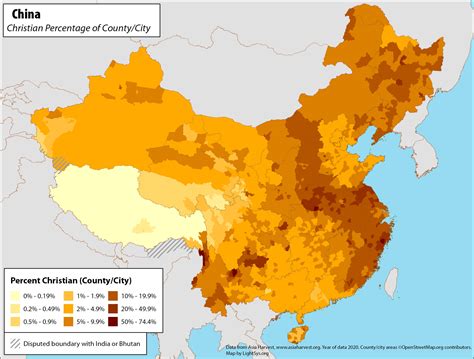 percentage of china that are christian